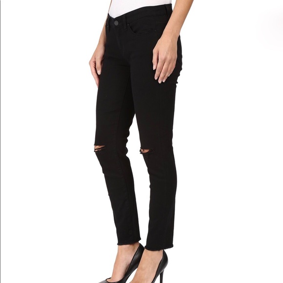 black ripped ankle skinny jeans
